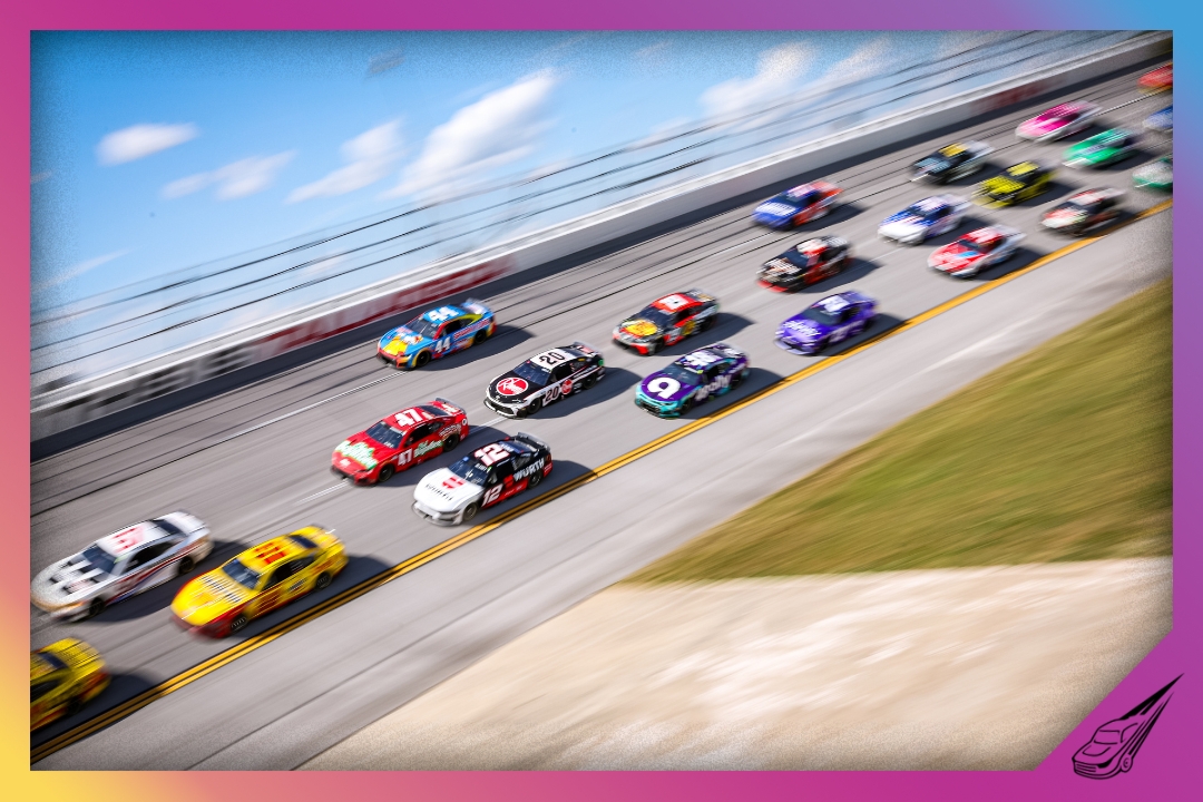TALLADEGA, ALABAMA - APRIL 26: Shane Van Gisbergen, driver of the #97 WeatherTech and Joey Logano, driver of the #22 Shell-Pennzoil lead a pack during the NASCAR Cup Series Jack Link's 500 at Talladega Superspeedway on April 26, 2026 in Talladega, Alabama. (Photo by David Jensen/Getty Images)