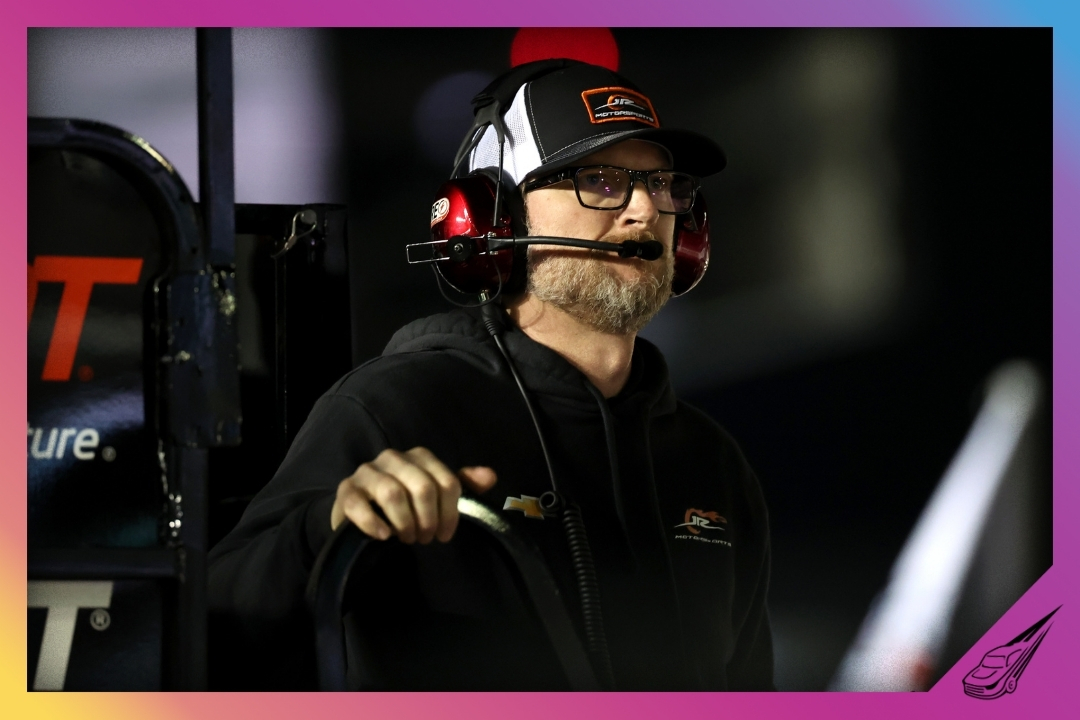 DAYTONA BEACH, FLORIDA - FEBRUARY 14: NASCAR Hall of Famer and JR Motorsports team owner, Dale Earnhardt Jr. during the NASCAR O'Reilly Auto Parts Series United Rentals 300 at Daytona International Speedway on February 14, 2026 in Daytona Beach, Florida. (Photo by James Gilbert/Getty Images)